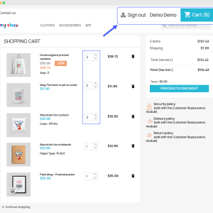Dynamic quick search with image and add to cart icon