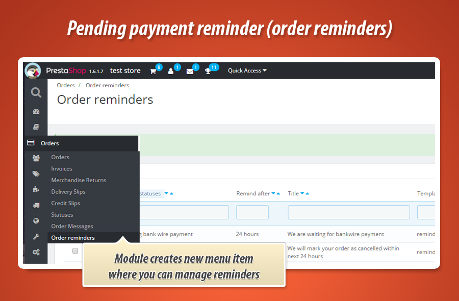 Unpaid Order Reminder