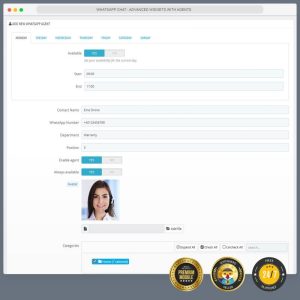 WhatsApp Chat - Advanced widgets with agents