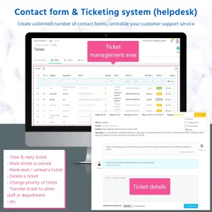 Live Chat, Contact form and Ticketing System