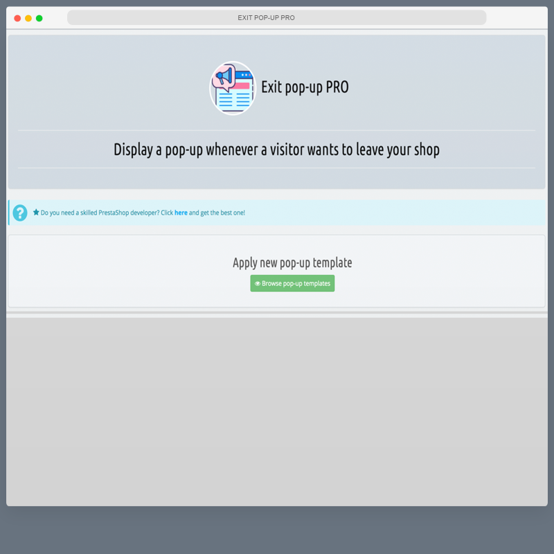 Pop-up Ad on Exit Pro