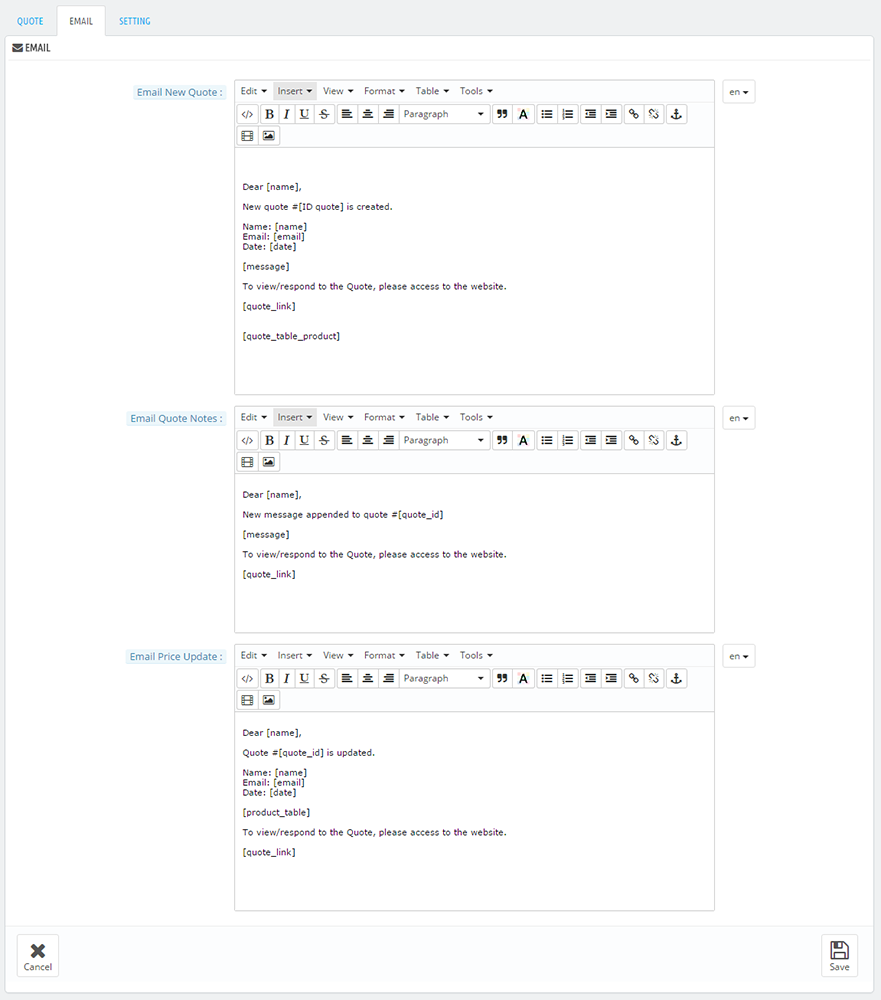 Complete for Create a Quote in Frontend + Backend Pro