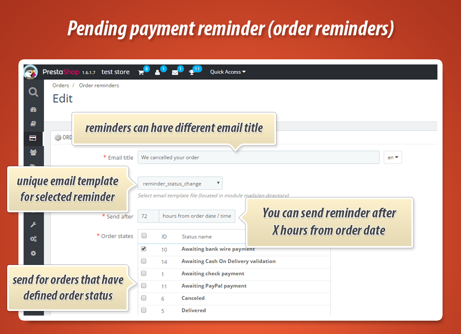 Unpaid Order Reminder